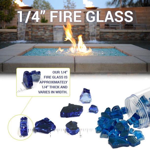 1/4 inch Pacific Blue Reflecting Premium Fire Glass Fire Pit Fire Glass The Fire Pit Store