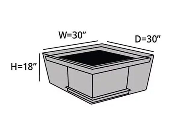 Square Fire Pit Cover - Durable Khaki or Charcoal - 30 inches x 30 inches x 18 inches - 723 Fire Pit Covers The Fire Pit Store