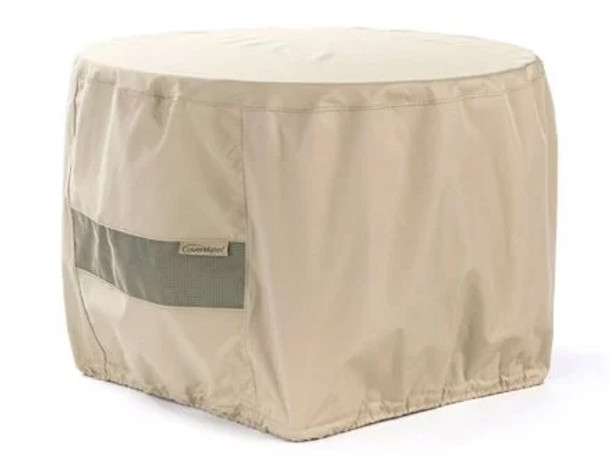 Round Fire Pit Cover - Durable Khaki or Charcoal - 48 inches x 25 inches - 730 Fire Pit Covers The Fire Pit Store