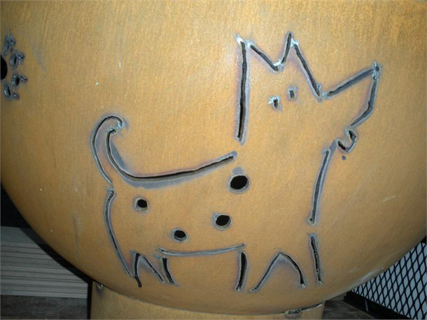 Fire Pit Art 36" Funky Dog - Natural Gas or LP Gas Fire Pit - FDGAS Fire Pits The Fire Pit Store 4