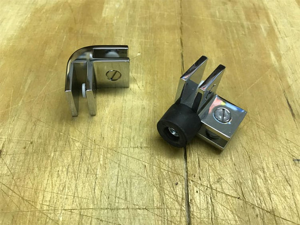 Fire Pit Glass Wind Screen Clamp Set of 8 - 4 top and 4 bottom Pieces Fire Pit Gas Burner Accessories The Fire Pit Store