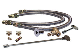 Warming Trends Crossfire 280K BTU Octagonal Natural Gas or LP Burner Dual Hose and Key Valve - CFBO280DFLKV34FIT250 Fire Pit Gas Burner Systems The Fire Pit Store 2