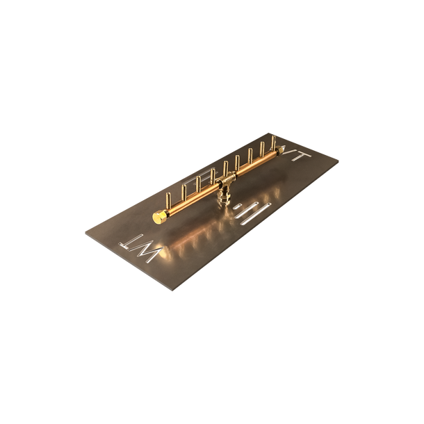 Warming Trends Crossfire 90K BTU Linear Brass 18” Burner and plate Fire Pit Gas Burner The Fire Pit Store Warming Trends Crossfire 90K BTU Linear Brass 18” Burner and plate Fire Pit Gas Burner The Fire Pit Store