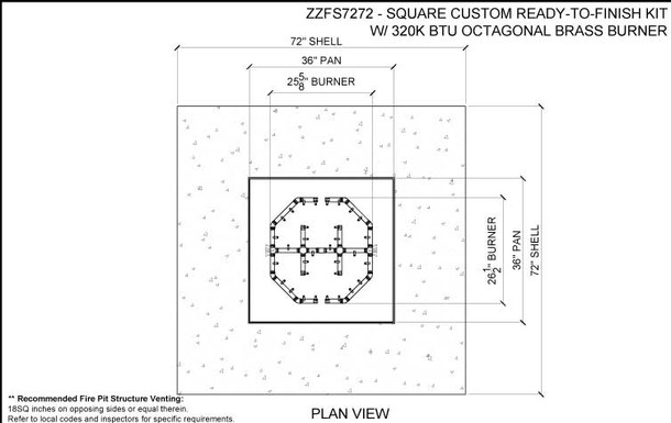 Ready to Finish Warming Trends DIY Fire Pit Kit 72 inches x 72 inches Square - Natural Gas or LP - FS7272 Fire Pits The Fire Pit Store Ready to Finish Warming Trends DIY Fire Pit Kit 72 inches x 72 inches Square - Natural Gas or LP - FS7272 Fire Pits The Fire Pit Store