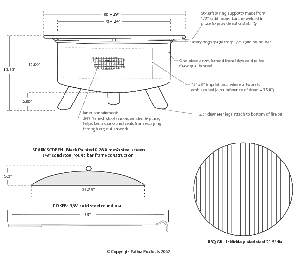 Patina Products - University of Cincinnati College Fire Pit - F425 11 Patina Products - University of Cincinnati College Fire Pit - F425 11