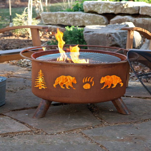 Patina Products - Bear & Tree Fire Pit F107 3 Patina Products - Bear & Tree Fire Pit F107 3
