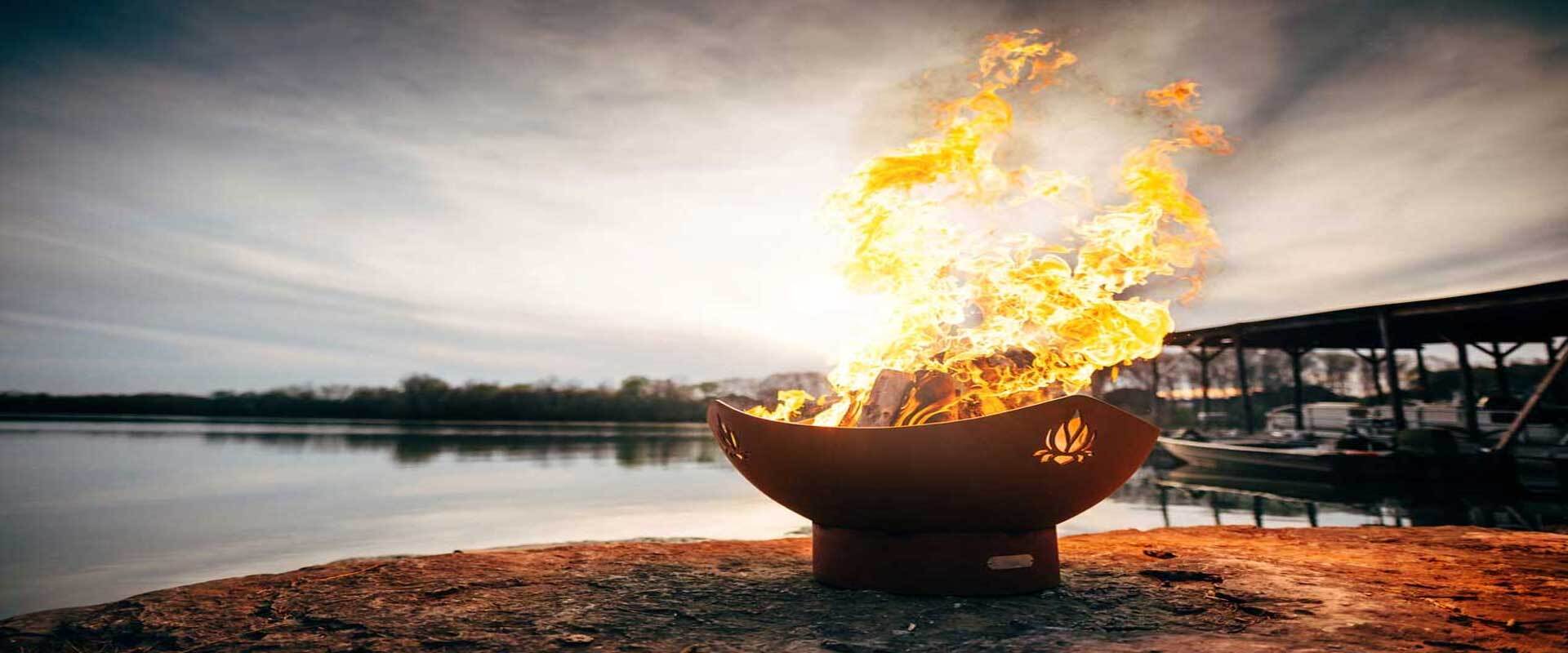 Fire pit by the water
