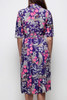 colorful purple pink psychedelic floral vintage 70s pleated day dress LARGE L