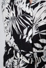 vintage 70s modest dress black white palm print closeup
