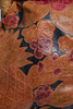stamped leather purse 1980s Indonesian wooden handles