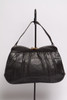 vintage 60s black lizard skin bag handbag petal purse metal clasp