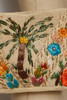 colorful straw bag vintage woven palm tree floral summer purse 