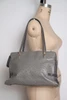 gray faux ostrich skin vintage bag Birks classic handbag gold tone hardware
