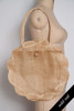 vintage straw bag natural delicate round circle woven scallop edge purse