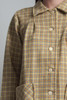 plus size vintage 70s plaid tweed coat dress with pockets brown yellow XL 1X