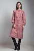 vintage 70s red plaid coat dress duster with pockets Large L