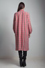 vintage 70s red plaid coat dress duster with pockets Large L