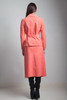 vintage 1960s ultrasuede jacket skirt set salmon orange soft XS