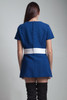 micro mini dress mod Twiggy vintage 60s color block blue white MEDIUM M