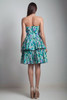 vintage 80s Laura Ashley sweet heart strapless tier layer party dress teal green floral MEDIUM M