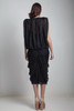 20s flapper style vintage 80s ruched draped dress drop waist black metallic MEDIUM LARGE M L