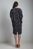 batwing sleeve silk dress vintage 80s black abstract animal print S M small medium