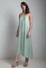 glam 70s vintage slinky dress silk sequin mint green sparkly evening prom formal shoulder straps LARGE L