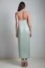glam 70s vintage slinky dress silk sequin mint green sparkly evening prom formal shoulder straps LARGE L
