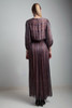 vintage 70s panel striped maxi dress plum purple silk sheer flowy peasant SMALL MEDIUM S M