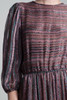 vintage 70s panel striped maxi dress plum purple silk sheer flowy peasant SMALL MEDIUM S M