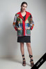 vintage 70s patchwork jacket red embroidery wool plaid coat colorful stitching L XL large - extra large