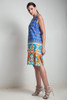 60s vintage mod shift dress knee length geometric print square neck sleeveless ONE SIZE S M L
