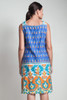 60s vintage mod shift dress knee length geometric print square neck sleeveless ONE SIZE S M L