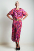 vintage 80s memphis style 2-piece dress wrap skirt pleated matching top set LARGE L