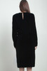 vintage 80s LBD black velvet dress sheer stripe cutout batwing sleeve MEDIUM M