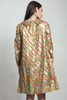 vintage 60s party dress metallic jacquard rhinestone collar a line pleated LARGE L