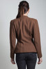 vintage 40s collarless jacket blazer tailored pintuck brown LARGE L