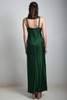vintage 70s empire maxi dress evening gown green metallic lurex  SMALL S