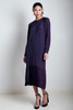 vintage 90s pleated deep plum purple dress raglan sleeves slinky faded SMALL MEDIUM S M
