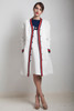 vintage 60s shift dress coat matching set mod suit red white blue LARGE L