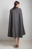 vintage 70s reversible wool cape gray houndstooth SMALL MEDIUM S M