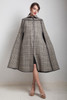 vintage 70s reversible wool cape gray houndstooth SMALL MEDIUM S M