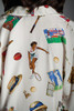 vintage silk blouse top sports print badminton baseball golf long sleeves MEDIUM M 10