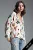 vintage silk blouse top sports print badminton baseball golf long sleeves MEDIUM M 10