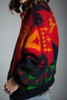 vintage 80s wool blanket fleece bomber jacket coat red yellow Aztec puffer ONE SIZE S M L