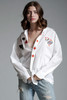 vintage bedazzled white dress shirt card suit poker game applique patches studs long sleeves extra large plus size XL 1X 