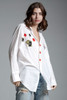 vintage bedazzled white dress shirt card suit poker game applique patches studs long sleeves extra large plus size XL 1X 