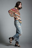 unworn deadstock vintage 90s flowy sheer top abstract wave print long sleeves MEDIUM LARGE M L
