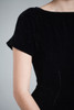 vintage 50s mermaid hem circus dress black pink orange velvet short sleeves SMALL S
