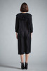vintage 80s sheer black dress pleated bib long sleeves MEDIUM LARGE M L
